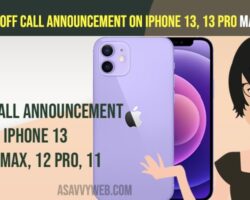 Turn Off Call Announcement on iPhone 13, 13 pro Max, 12 Pro, 11