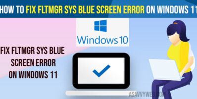 Fix fltmgr sys Blue Screen Error on Windows 11
