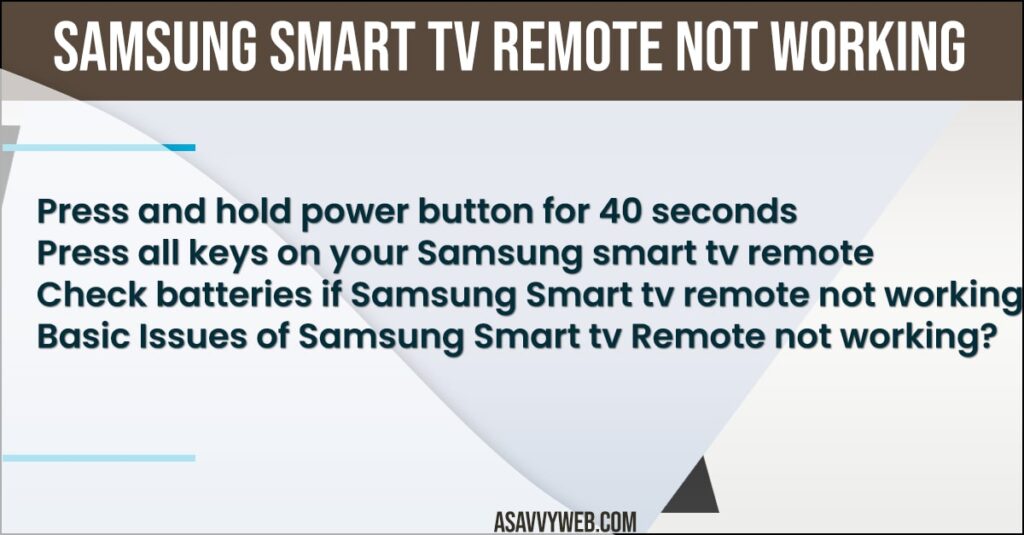 Fix Samsung Smart tv Remote not working