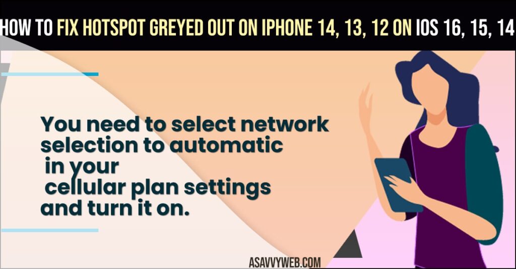 Fix Hotspot Greyed Out on iPhone 14, 13, 12 on iOS 16, 15, 14