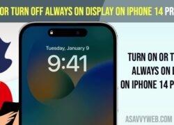 Turn on or Turn off Always on Display on iPhone 14 Pro or Max