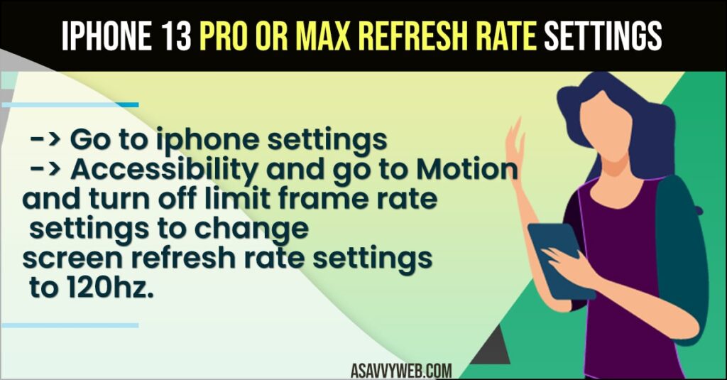 iPhone 13 Pro or Max Refresh Rate Settings
