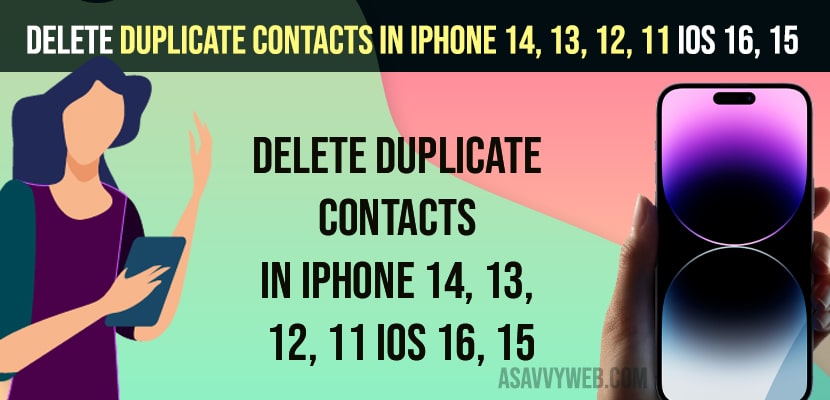 Delete duplicate contacts in iPhone 14, 13, 12, 11 iOS 16, 15