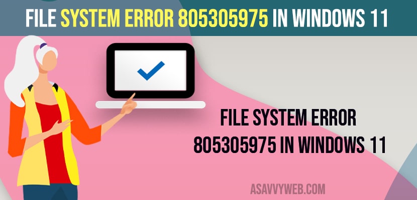 File System Error 805305975 In Windows 11