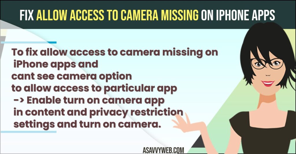 Fix Allow Access to Camera Missing on iPhone Apps
