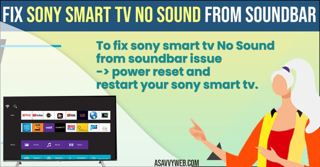 How to Fix Sony Smart tv no sound From Soundbar