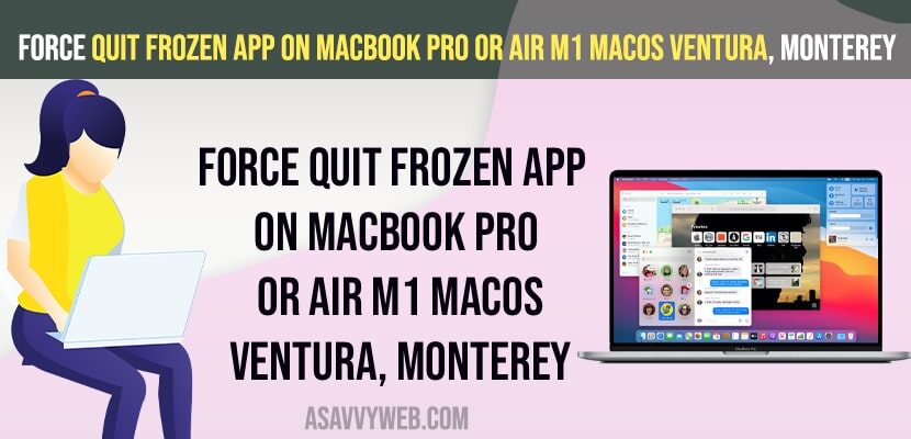 Force Quit Frozen App on Macbook Pro or Air M1 MacOS Ventura, Monterey