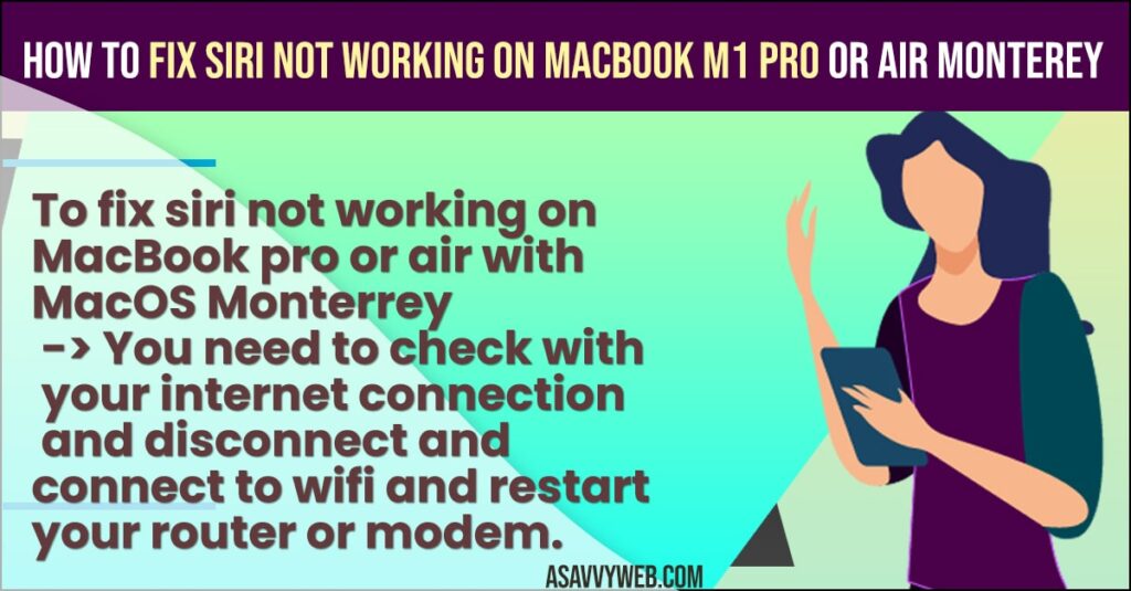 How to Fix Siri Not Working on MacBook M1 pro or Air Monterey