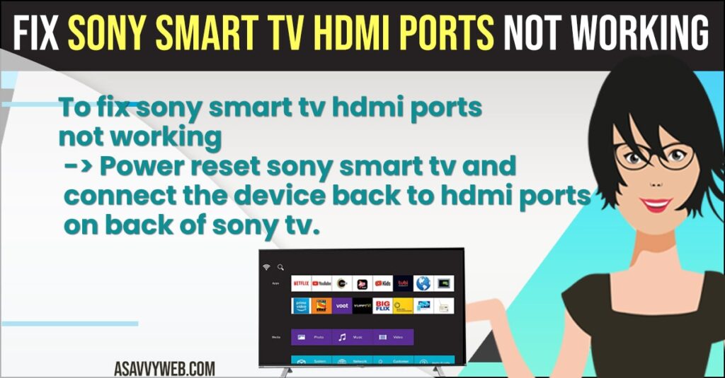 How to Fix Sony Smart tv HDMI Ports not Working
