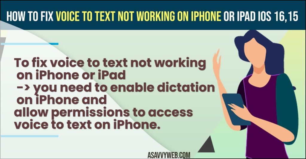 How to Fix Voice To Text Not Working on iPhone or iPad iOS 15
