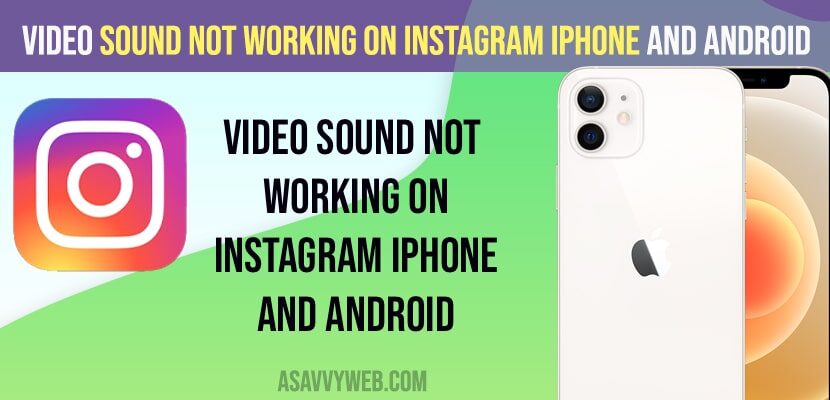 Video sound Not Working on instagram iPhone and Android