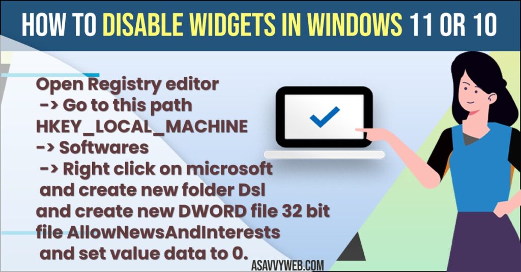 how to Disable Widgets in Windows 11 or 10
