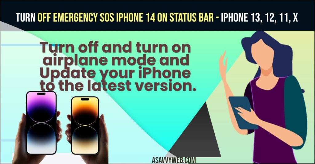 How to Turn OFF  Emergency SOS iPhone 14 on Status Bar - iPhone 13, 12, 11, X
