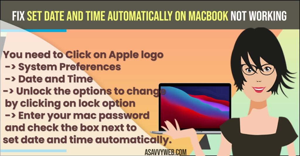 How to fix Fix Set date And Time Automatically on MacBook Not Working