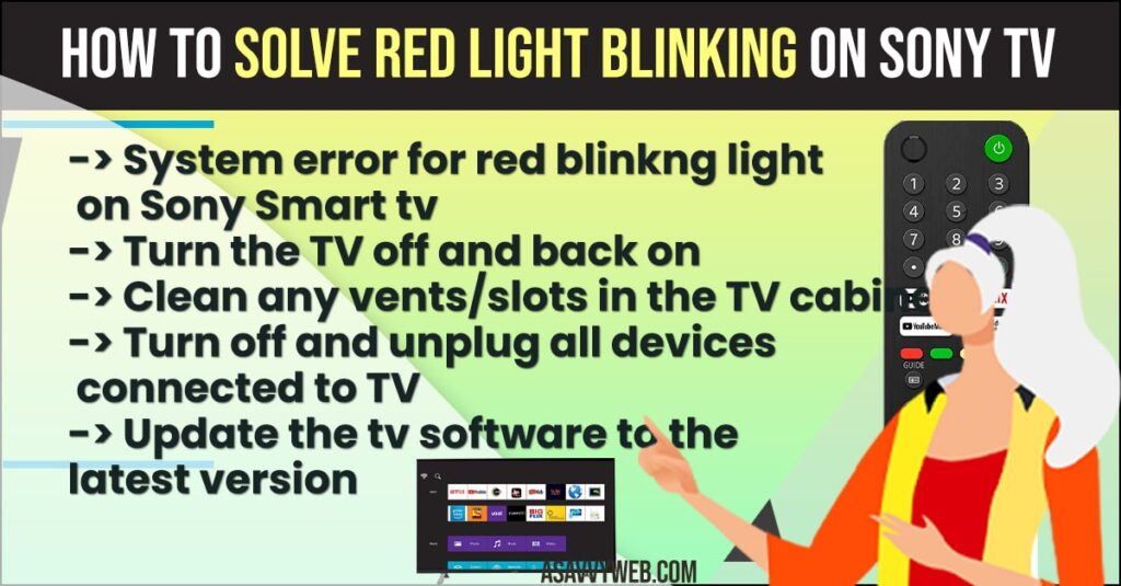 How to solve red light blinking on SONY TV