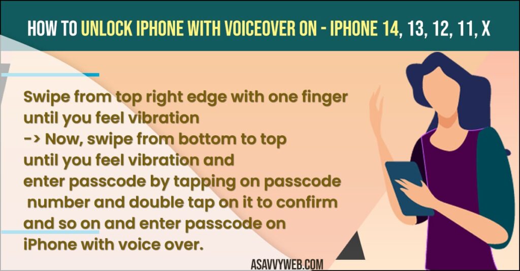 How to unlock iPhone with voiceover ON - iPhone 14, 13, 12, 11, x