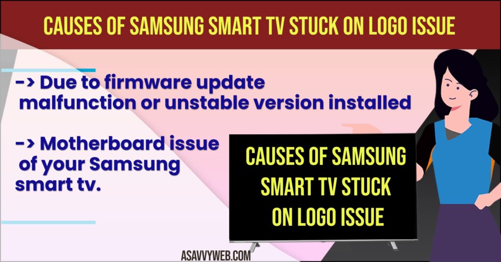 Causes of Samsung smart tv stuck on logo issue
