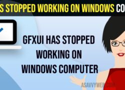GfxUI Has Stopped Working on windows Computer