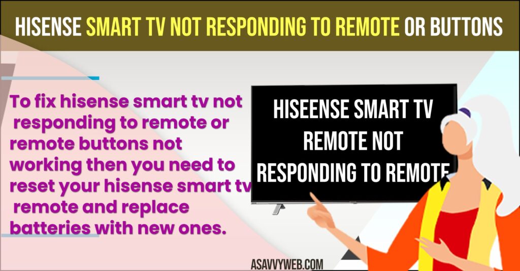 Hisense Smart tv Not Responding to Remote