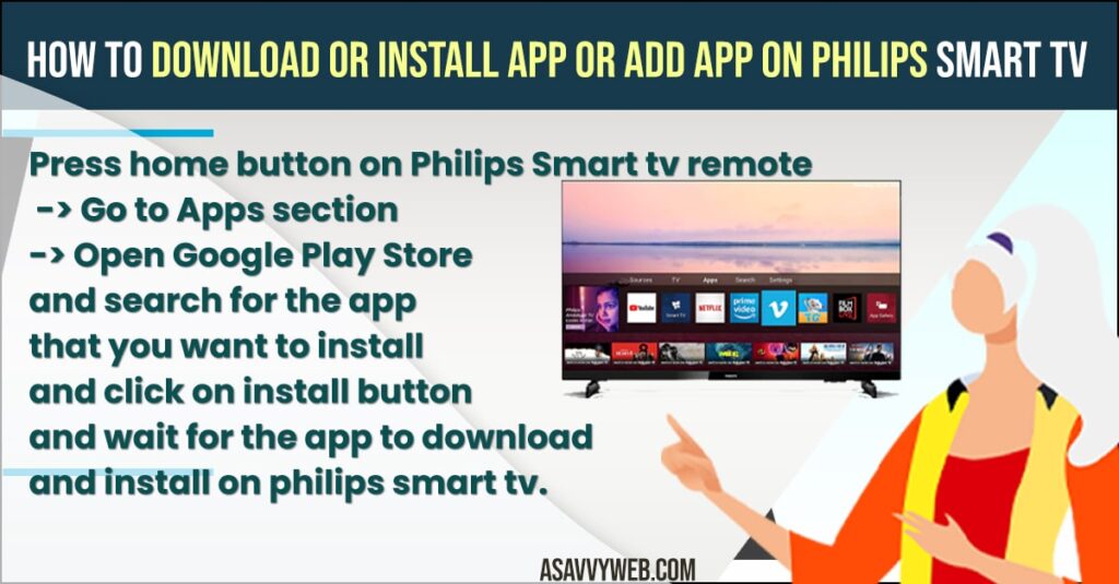 Download or Install App or Add App on Philips smart tv
