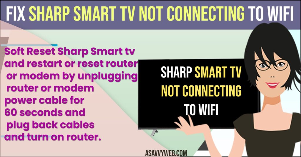 Fix Sharp smart tv not connecting to Wifi