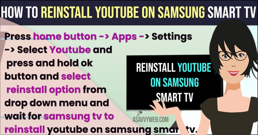 Reinstall YouTube on Samsung Smart tv