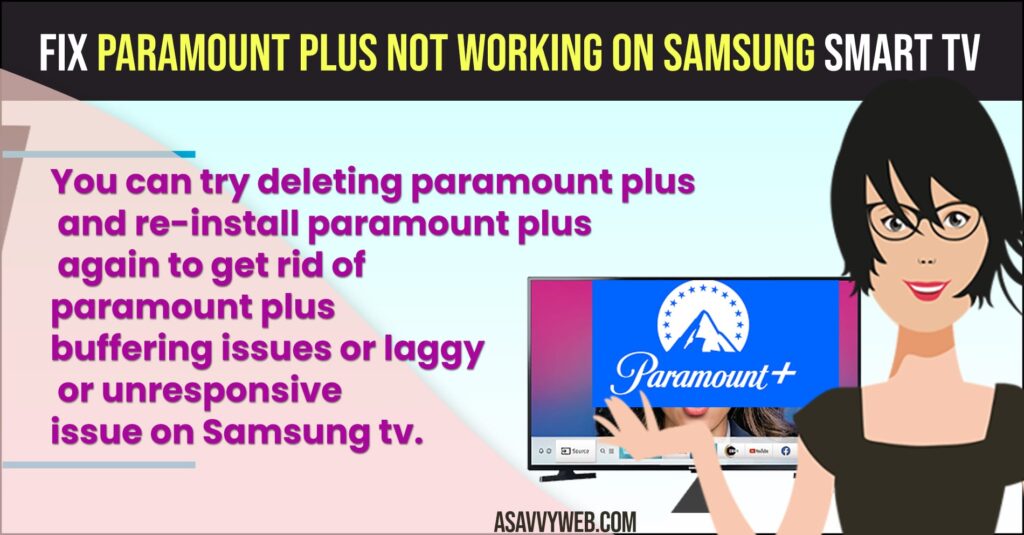 Fix Paramount Plus Not Working on Samsung Smart tv