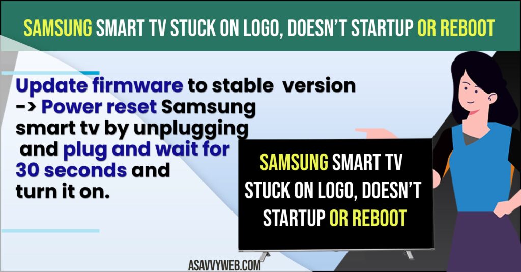 Samsung Smart tv stuck on logo, doesn’t Startup or reboot