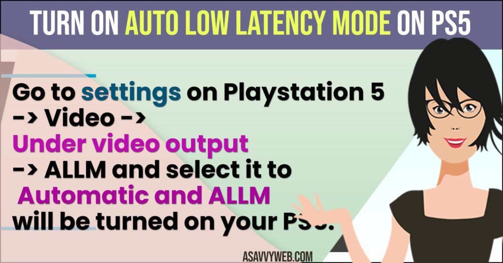 How to Turn on Auto Low Latency Mode on PS5