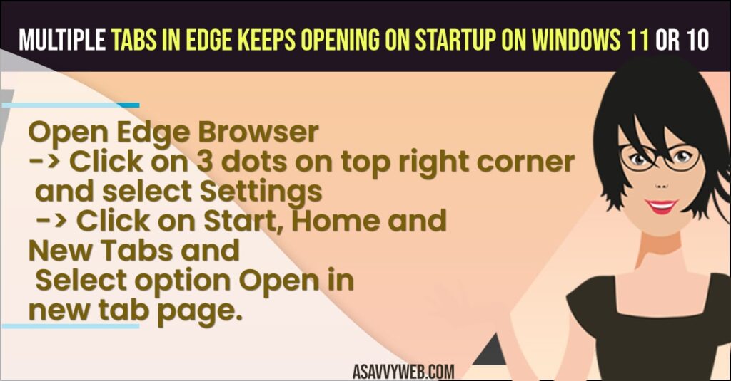 How to fix Multiple tabs in Edge keeps Opening on Startup on Windows 11 or 10
