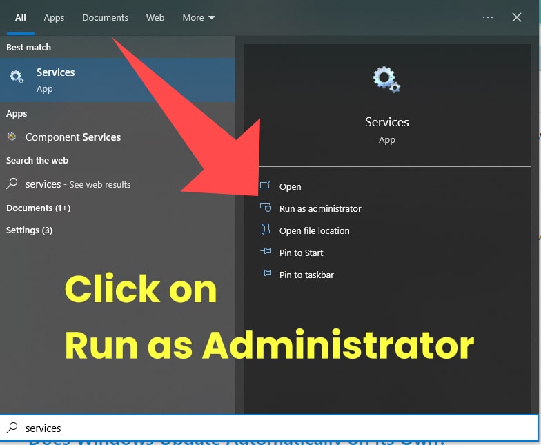 run services as administrator