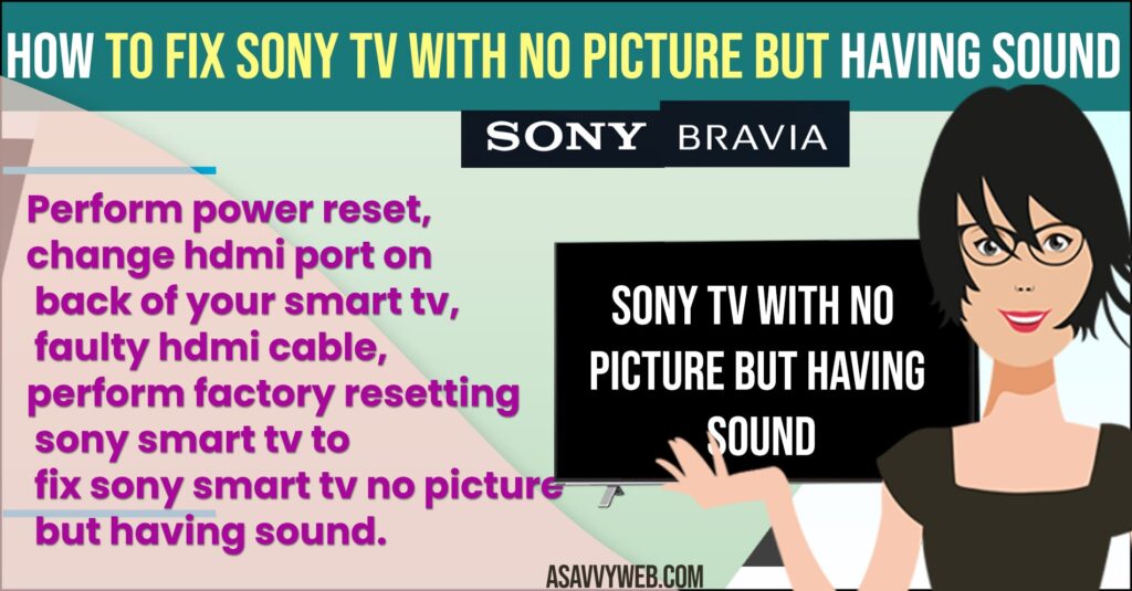 Sony TV with no picture but Having Sound