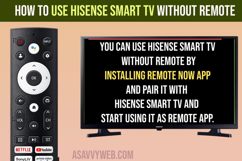 Use Hisense Smart TV Without Remote
