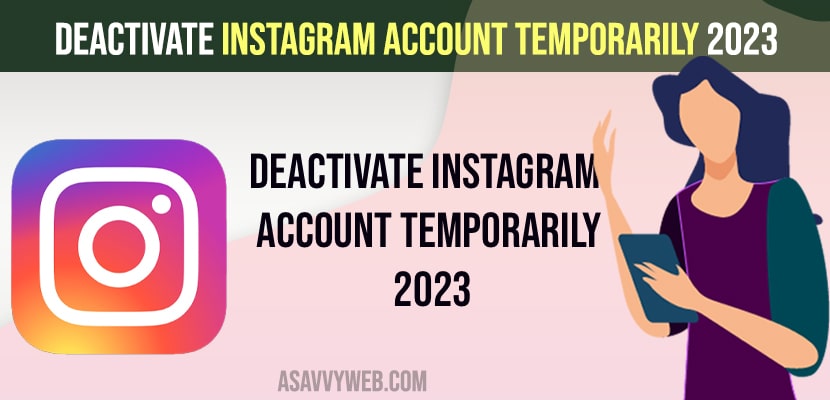 Deactivate instagram account temporarily 2023