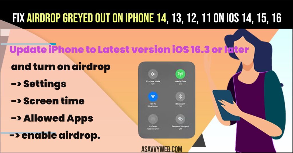 Fix Airdrop Greyed out on iphone 14, 13, on iOS 16 or 15