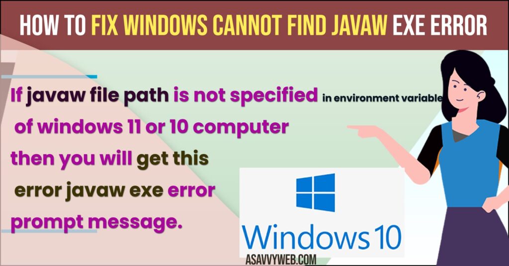 How to Fix Windows Cannot Find Javaw Exe Error