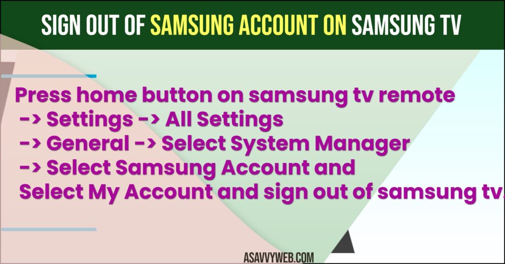 How to Sign out of Samsung account on Samsung tv