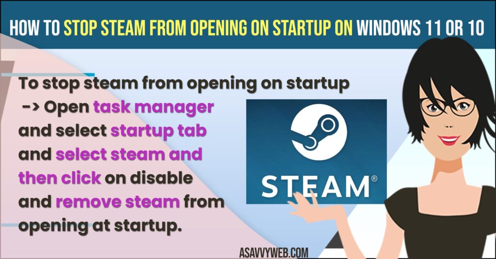 Stop Steam From Opening on Startup on Windows 11 or 10