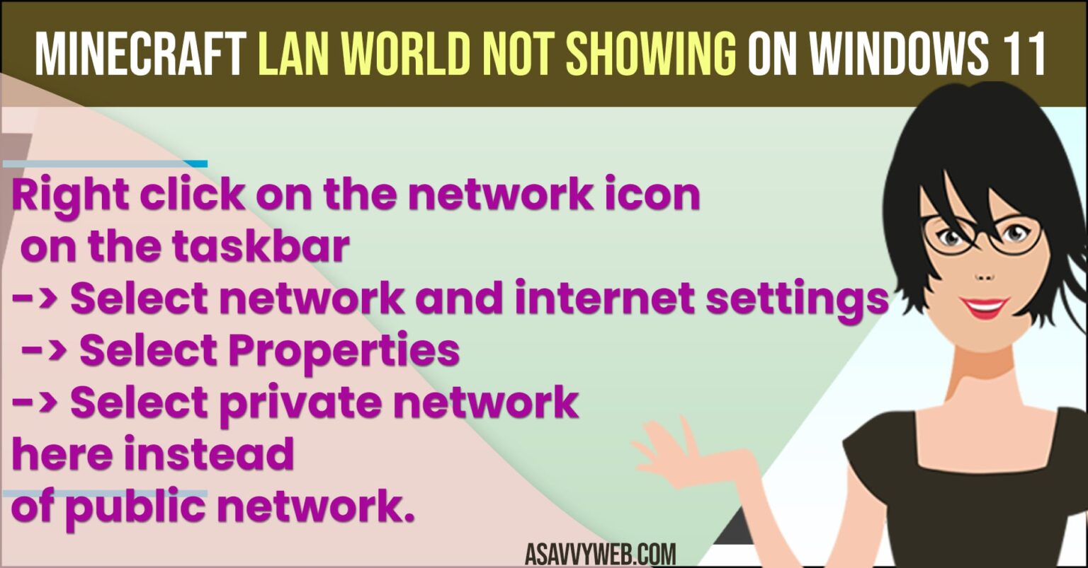 Minecraft LAN world not showing on Windows 11 A Savvy 