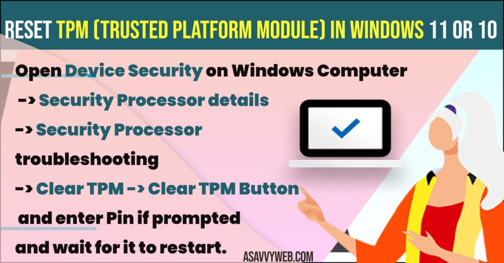 How to Reset TPM (trusted platform module) in windows 11 or 10