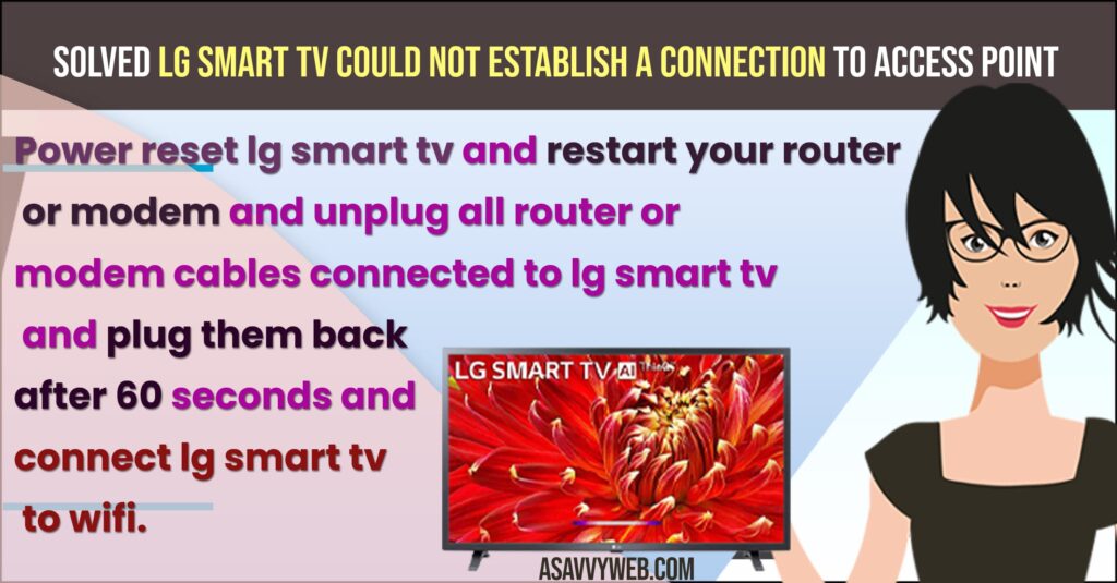 Fix LG Smart Tv Could Not Establish a Connection To Access Point