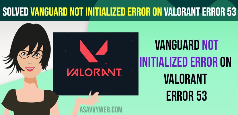 Solved Vanguard Not Initialized error on Valorant Error 53