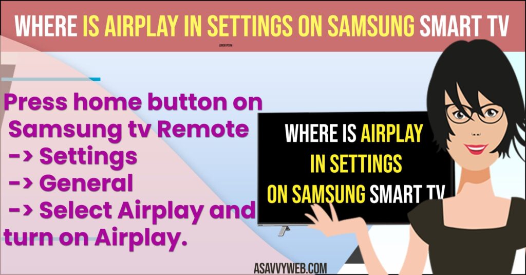 Where is AirPlay in Settings on Samsung Smart tv
