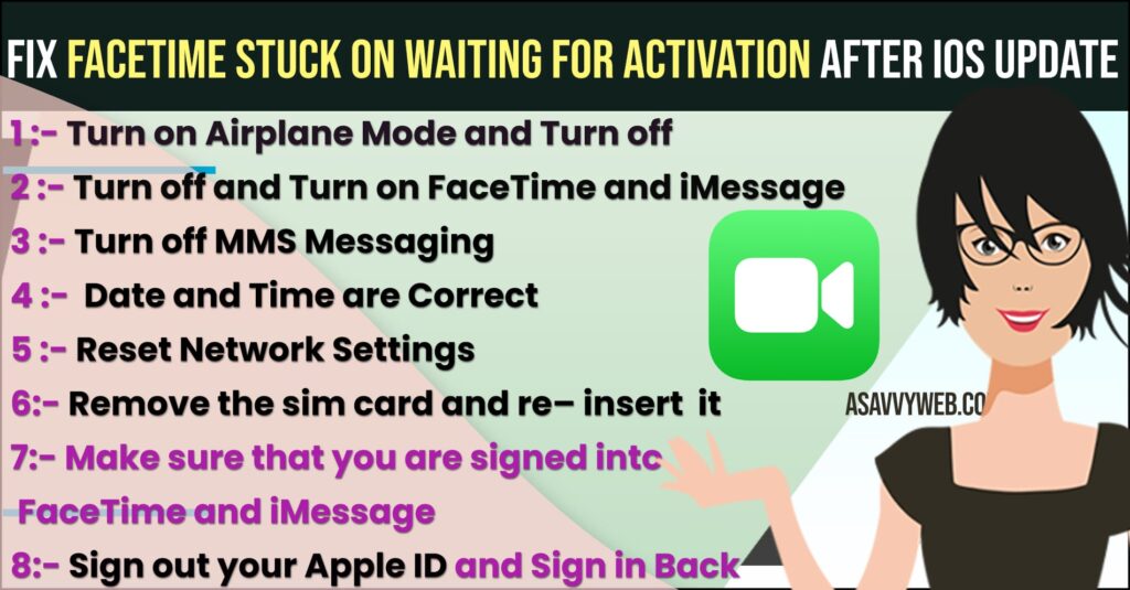 fix FaceTime stuck on waiting for activation after iOS update