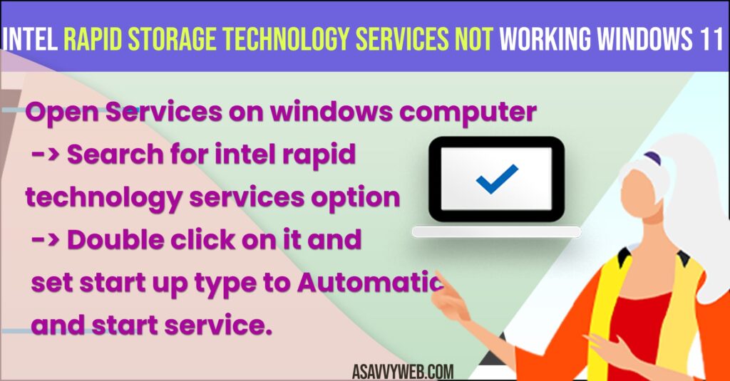 methods to fix Intel Rapid Storage Technology Services Not Working Windows 11