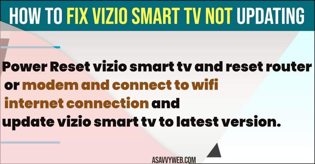 Vizio Smart TV Not Updating