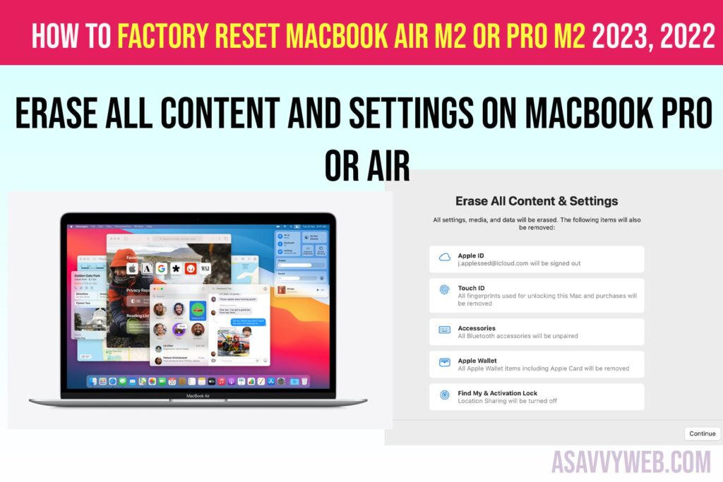 How to Factory Reset MacBook air M2 or Pro M2 
