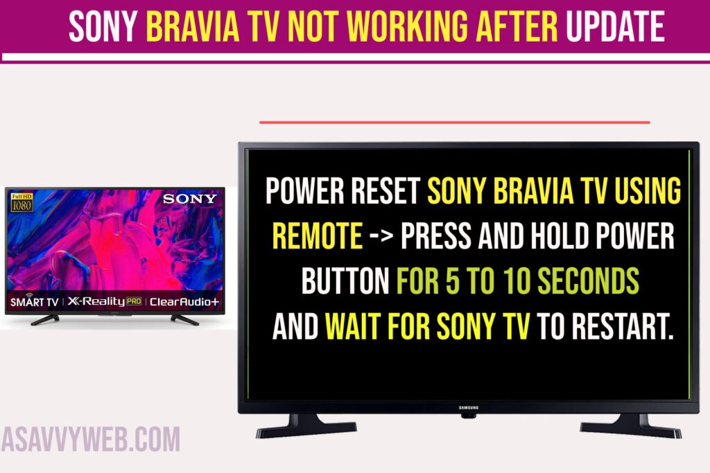 Sony Bravia TV Not Working After Update