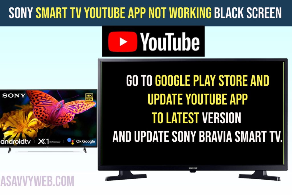 Sony Smart tv YouTube App Not Working Black Screen