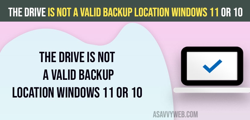 The Drive is Not a Valid Backup Location Windows 11 or 10